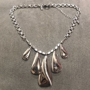 WHBM Reversible Pave Teardrop necklace NWOT